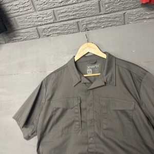 vertyx Shirt Gray Mens XL Snap Buttons Vented Camp Hike
